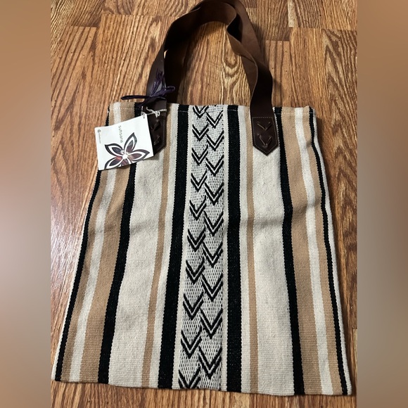 🆕 Sutisana Striped Woven Tote Bag - Picture 1 of 13